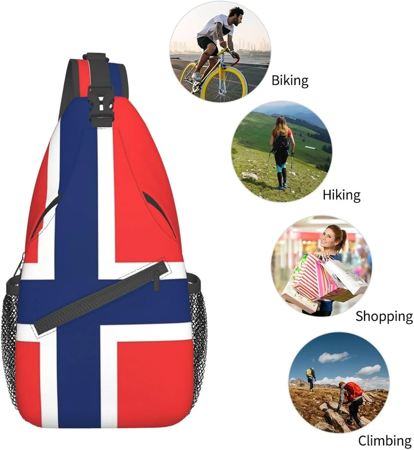 Cute Flag Sling Bag Crossbody Backpack Patriotic Flag Travel Hiking Daypack Shoulder Chest Bag for Women Men