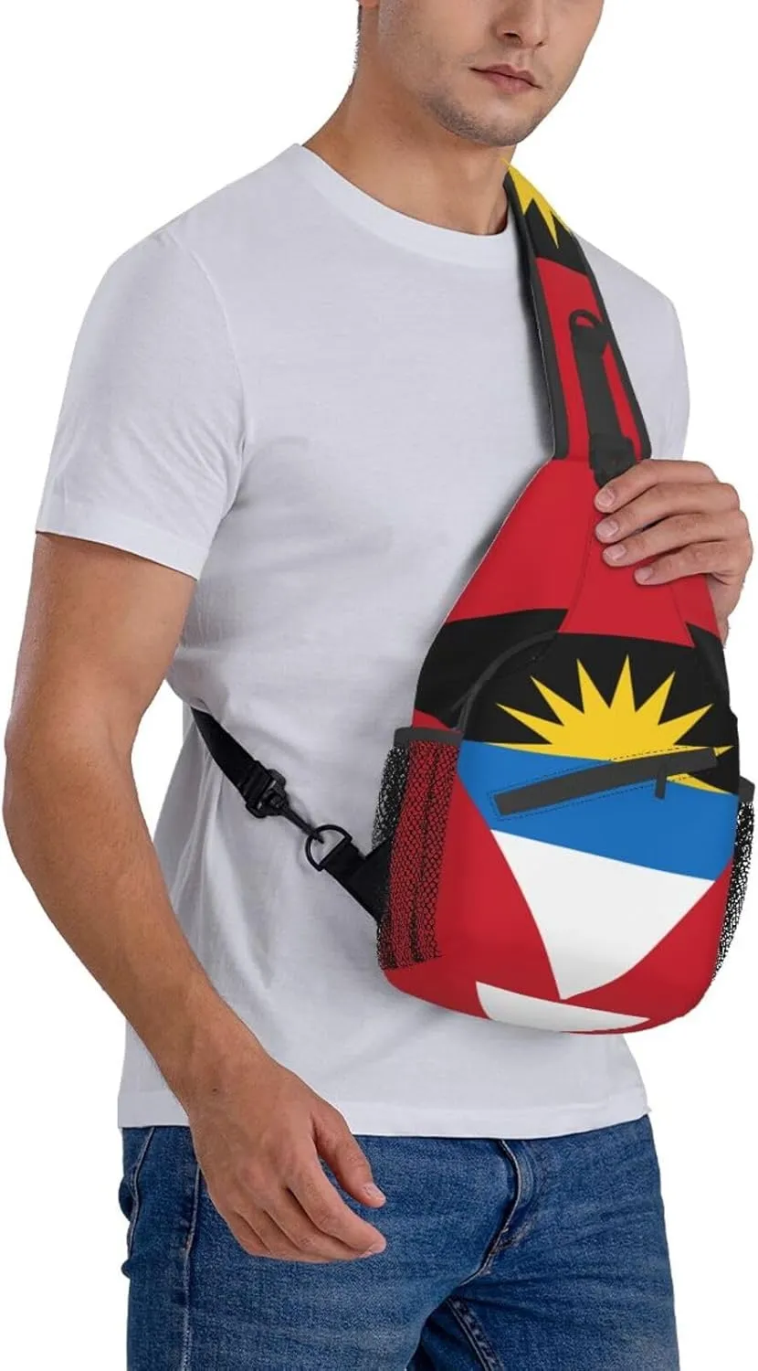 Cute Flag Sling Bag Crossbody Backpack Patriotic Flag Travel Hiking Daypack Shoulder Chest Bag for Women Men
