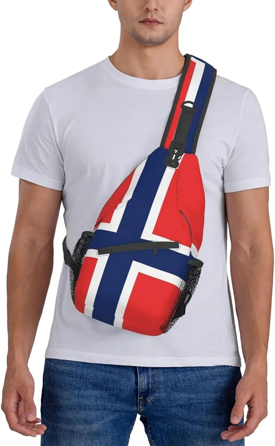 Cute Flag Sling Bag Crossbody Backpack Patriotic Flag Travel Hiking Daypack Shoulder Chest Bag for Women Men