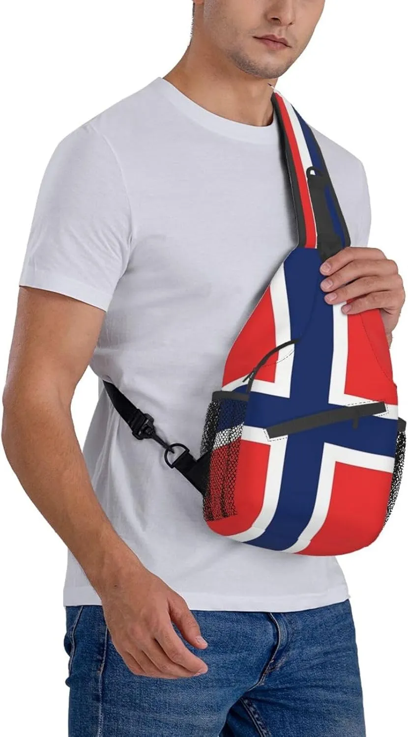 Cute Flag Sling Bag Crossbody Backpack Patriotic Flag Travel Hiking Daypack Shoulder Chest Bag for Women Men