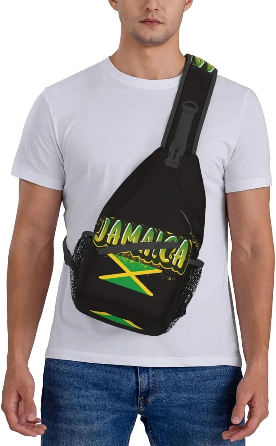 Cute Jamaica Flag Crossbody Sling Backpack Sling Bag Travel Hiking Chest Bag Jamaican Daypack for Women Men