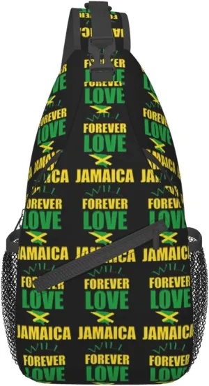 Cute Jamaica Flag Crossbody Sling Backpack Sling Bag Travel Hiking Chest Bag Jamaican Daypack for Women Men