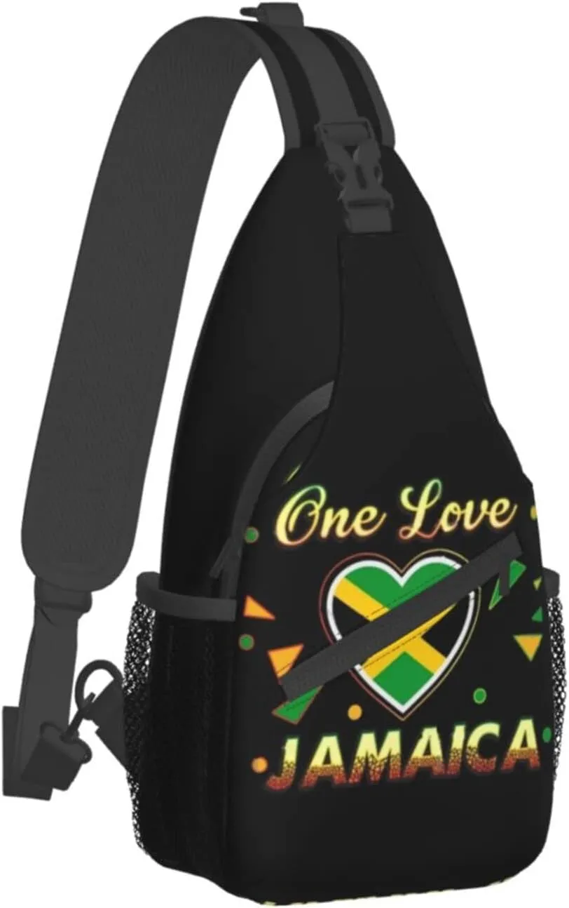 Cute Jamaica Flag Crossbody Sling Backpack Sling Bag Travel Hiking Chest Bag Jamaican Daypack for Women Men