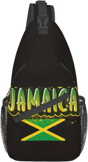 Cute Jamaica Flag Crossbody Sling Backpack Sling Bag Travel Hiking Chest Bag Jamaican Daypack for Women Men