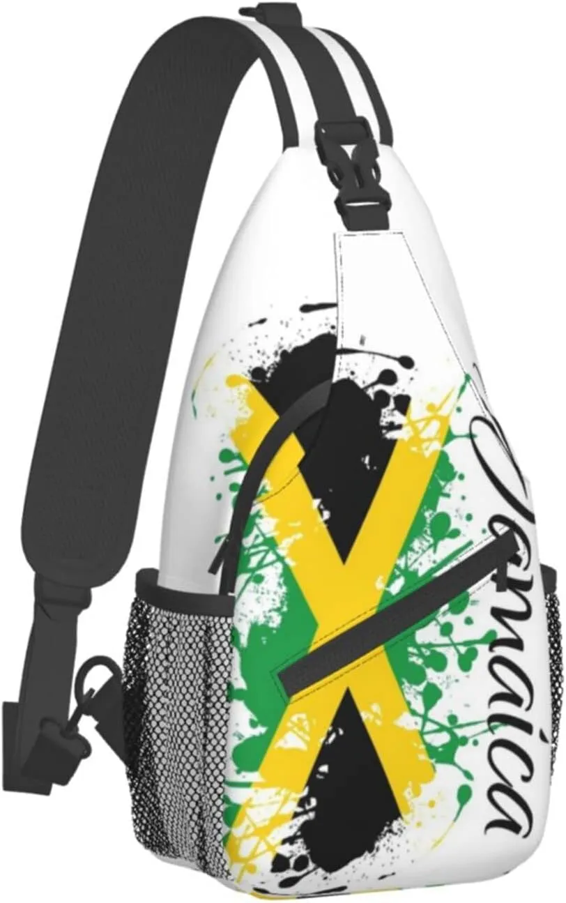 Cute Jamaica Flag Crossbody Sling Backpack Sling Bag Travel Hiking Chest Bag Jamaican Daypack for Women Men