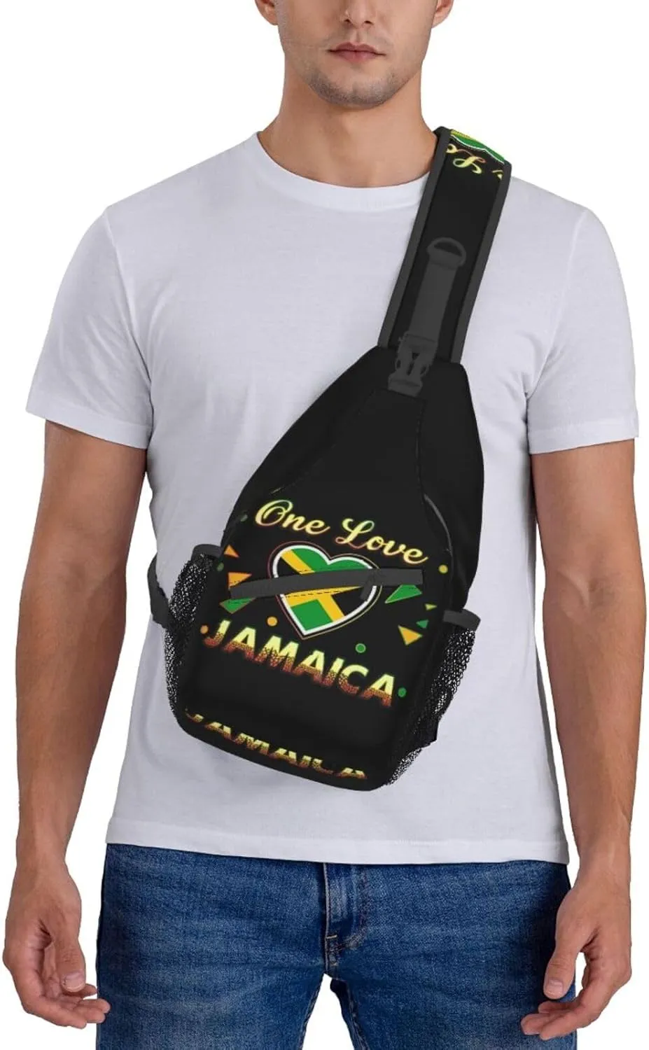 Cute Jamaica Flag Crossbody Sling Backpack Sling Bag Travel Hiking Chest Bag Jamaican Daypack for Women Men