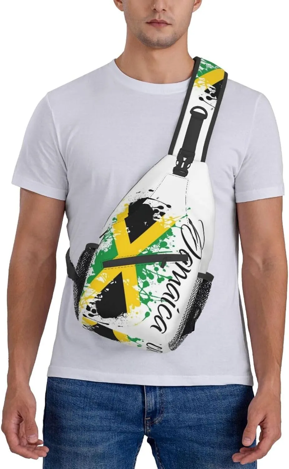 Cute Jamaica Flag Crossbody Sling Backpack Sling Bag Travel Hiking Chest Bag Jamaican Daypack for Women Men