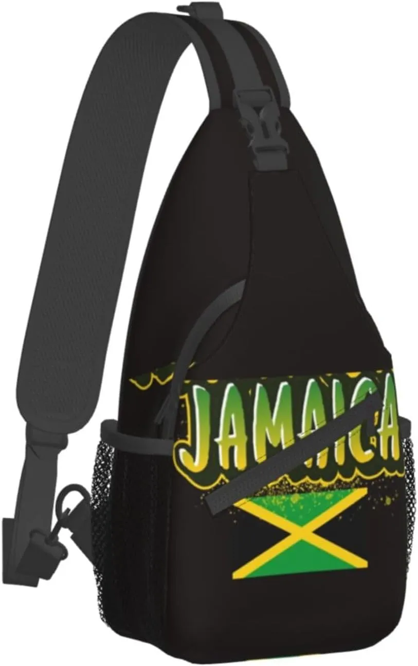Cute Jamaica Flag Crossbody Sling Backpack Sling Bag Travel Hiking Chest Bag Jamaican Daypack for Women Men