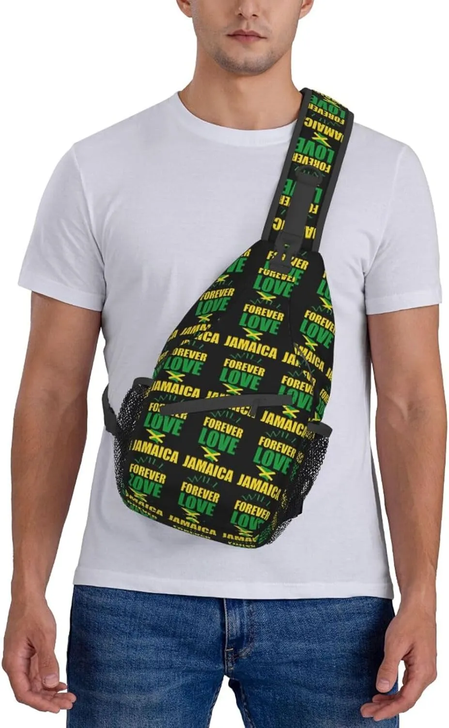 Cute Jamaica Flag Crossbody Sling Backpack Sling Bag Travel Hiking Chest Bag Jamaican Daypack for Women Men