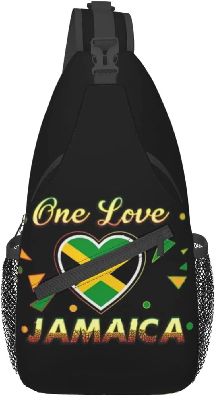 Cute Jamaica Flag Crossbody Sling Backpack Sling Bag Travel Hiking Chest Bag Jamaican Daypack for Women Men