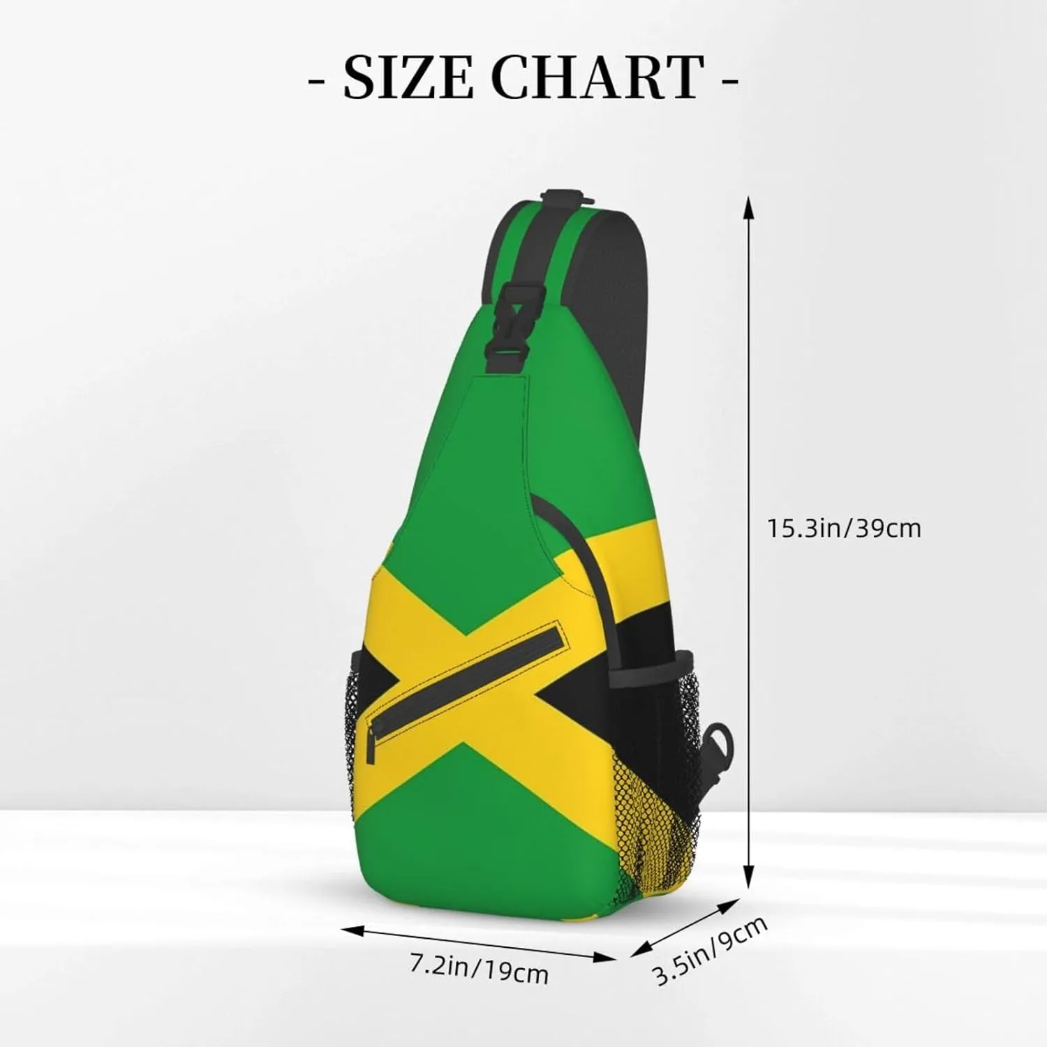 Cute Jamaica Flag Sling Backpack, Multipurpose Crossbody Shoulder Bag Jamaican Travel Hiking Daypack for Women Men
