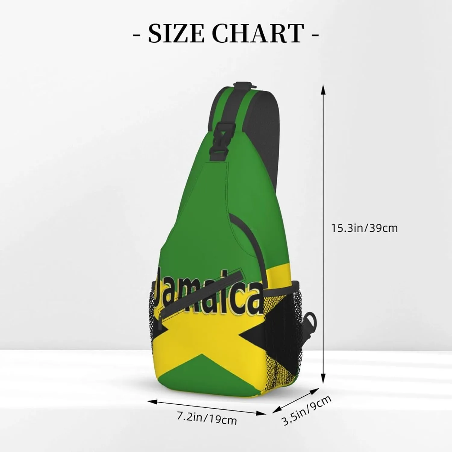 Cute Jamaica Flag Sling Backpack, Multipurpose Crossbody Shoulder Bag Jamaican Travel Hiking Daypack for Women Men