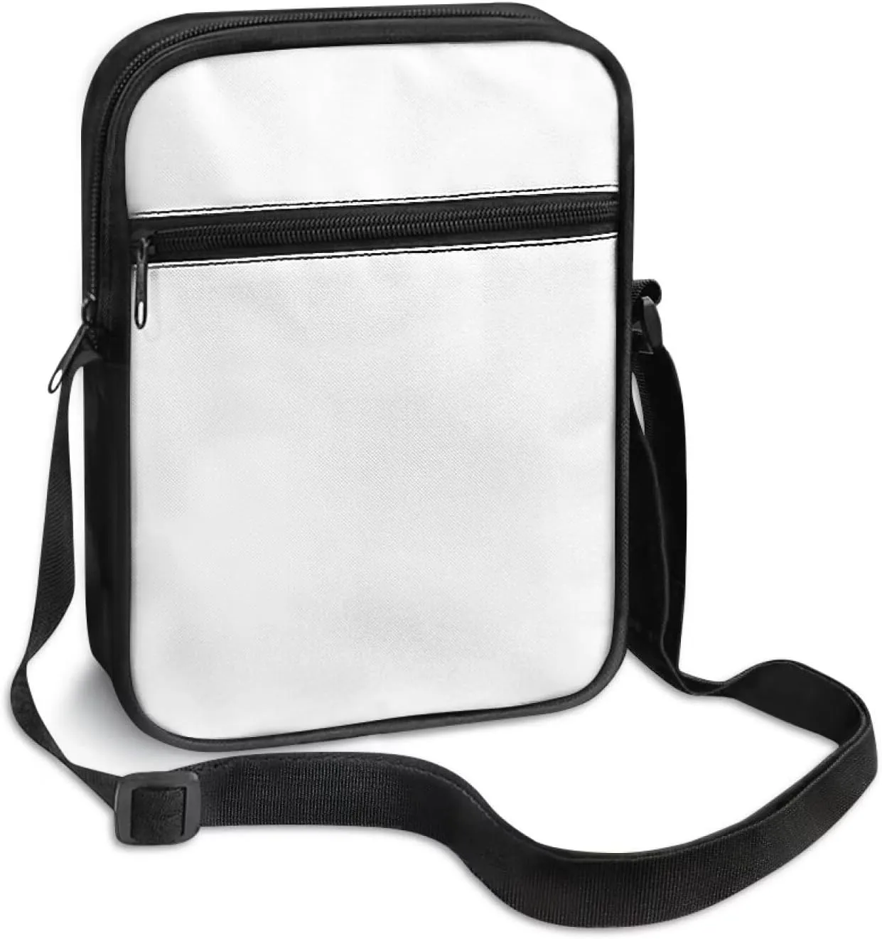 Cute Messenger Bag with Zipper and Front Pocket Sling Crossbody Shoulder Bags Adjustable Strap