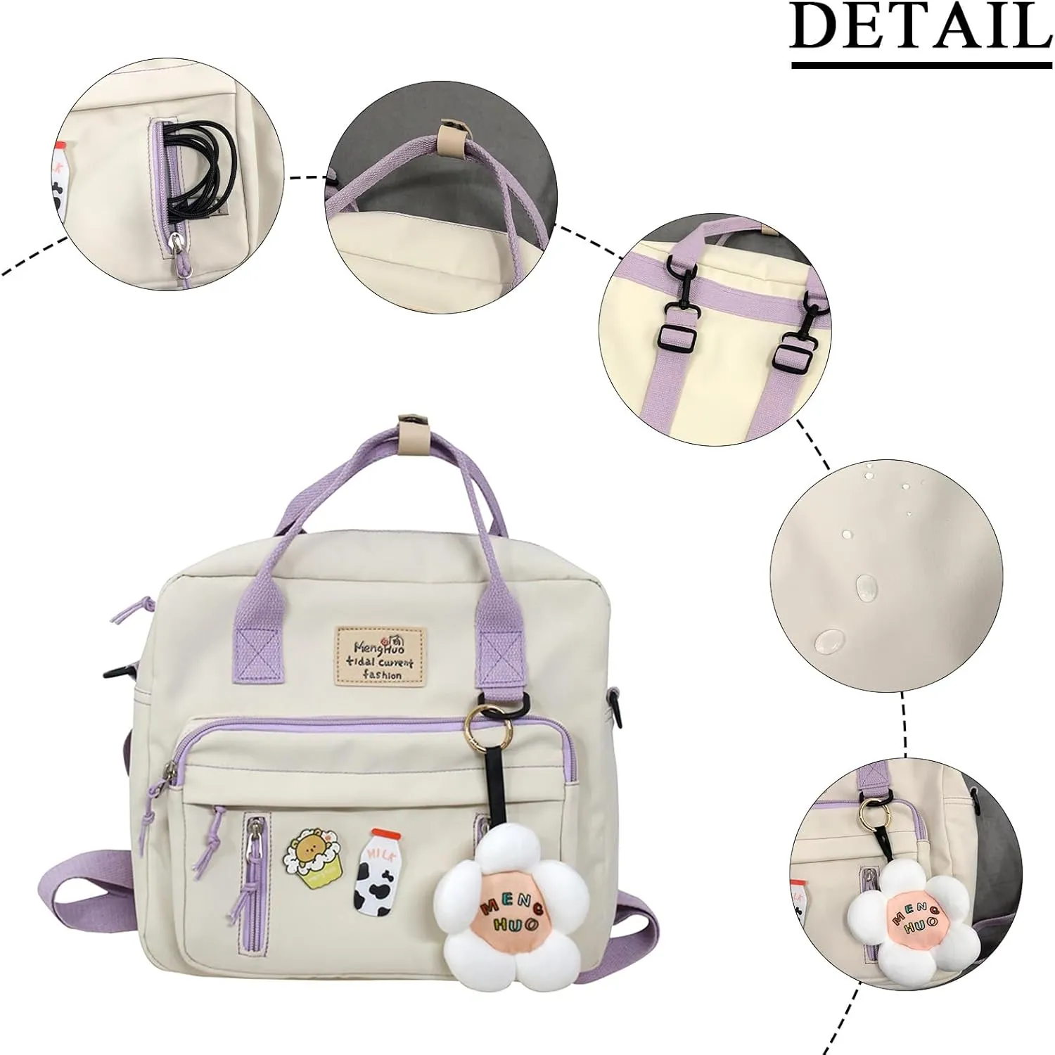Cute Messenger Bag Y2K Kawaii Crossbody Bag Japanese Backpack Aesthetic Ita Bags with Kawaii Accessories