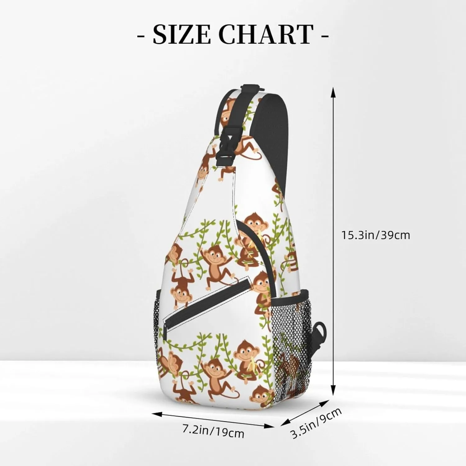 Cute Monkey Crossbody Bag Monkey Shoulder Bag Backpack Cute Sling Bag Chest Casual Daypack Animal Bag Outdoor