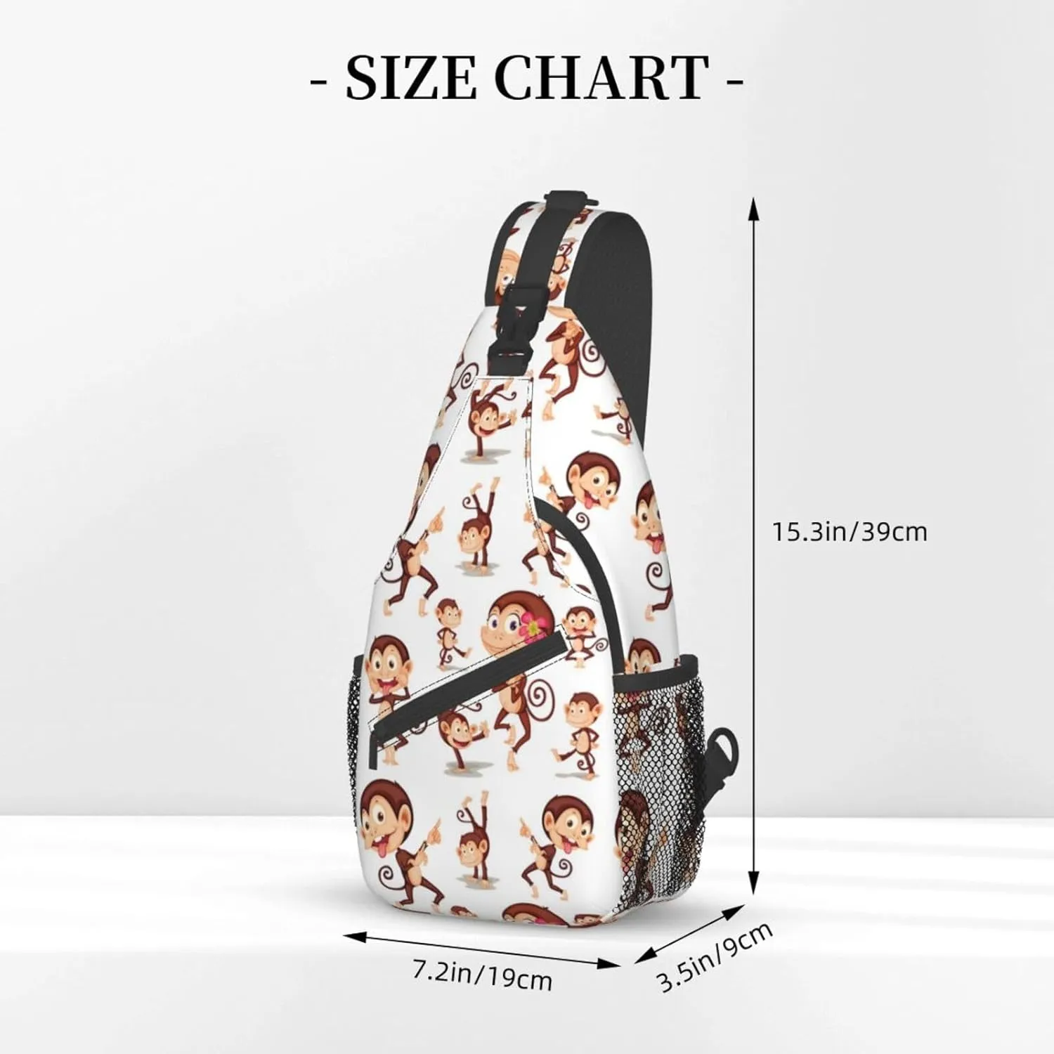 Cute Monkey Crossbody Bag Monkey Shoulder Bag Backpack Cute Sling Bag Chest Casual Daypack Animal Bag Outdoor