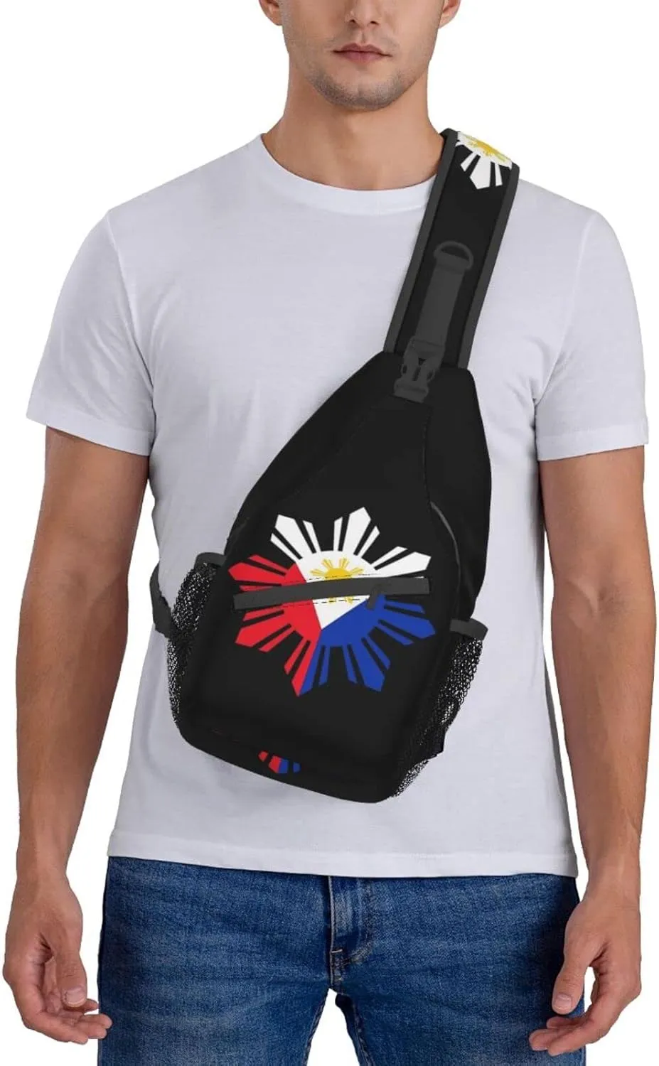Cute Philippines Flag Crossbody Sling Backpack Sling Bag Travel Hiking Chest Bag Filipino Daypack for Women Men