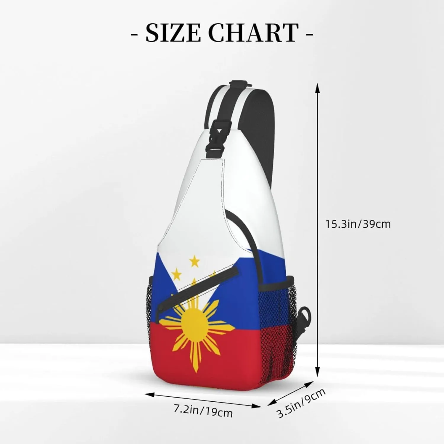 Cute Philippines Flag Crossbody Sling Backpack Sling Bag Travel Hiking Chest Bag Filipino Daypack for Women Men
