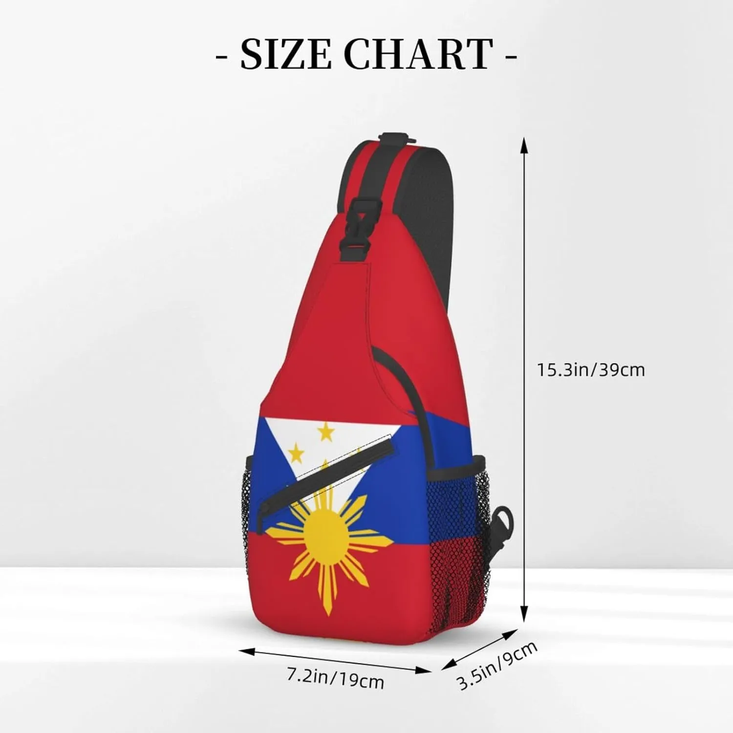Cute Philippines Flag Crossbody Sling Backpack Sling Bag Travel Hiking Chest Bag Filipino Daypack for Women Men