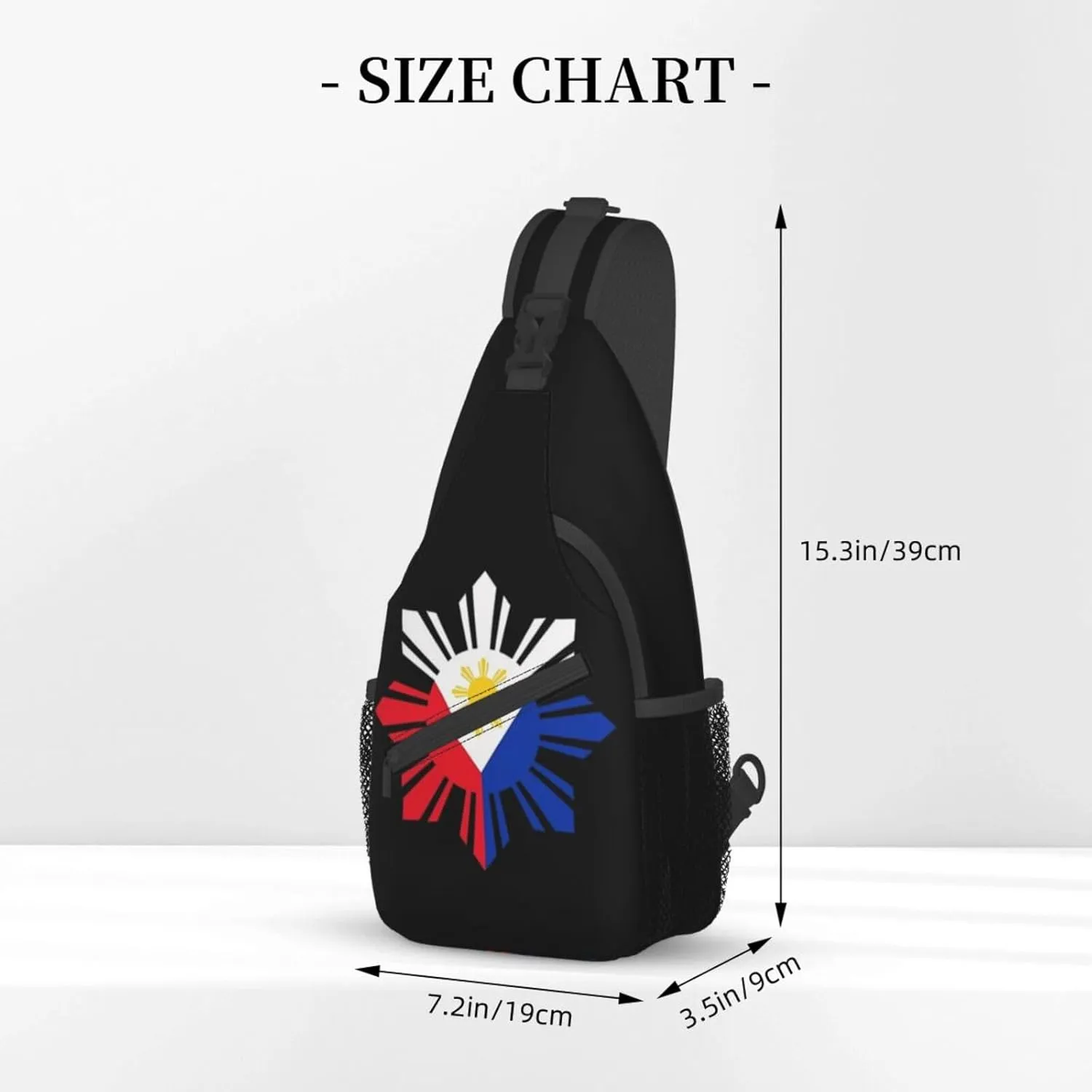 Cute Philippines Flag Crossbody Sling Backpack Sling Bag Travel Hiking Chest Bag Filipino Daypack for Women Men