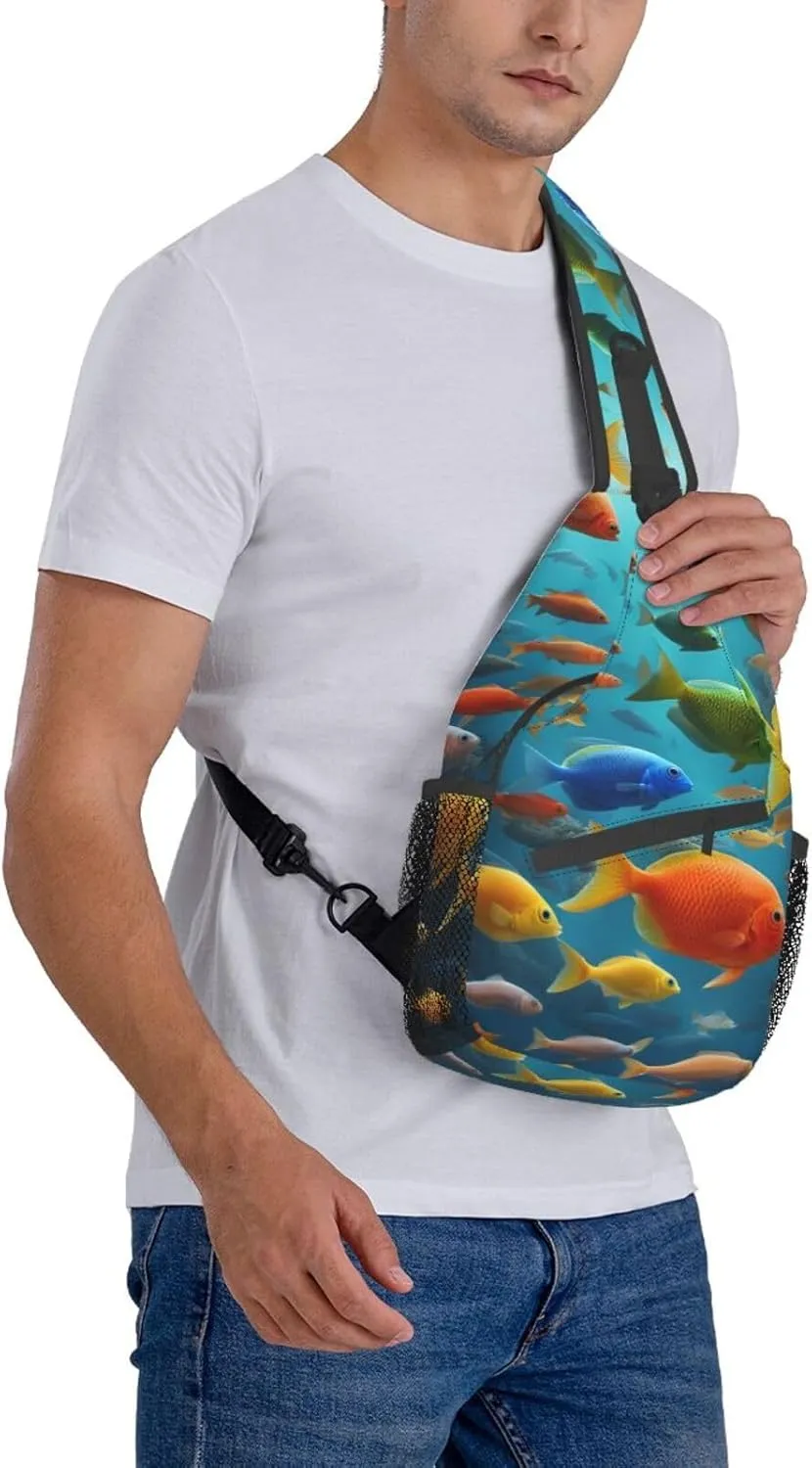 Cute Rabbits Shoulder Bag Crossbody Backpack Chest Bag Lightweight Sling Daypackstravel Hiking Cycling For Men Women