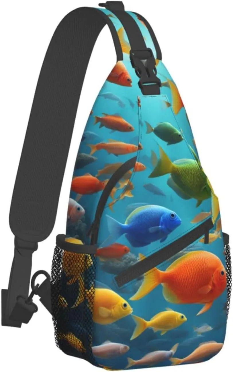 Cute Rabbits Shoulder Bag Crossbody Backpack Chest Bag Lightweight Sling Daypackstravel Hiking Cycling For Men Women