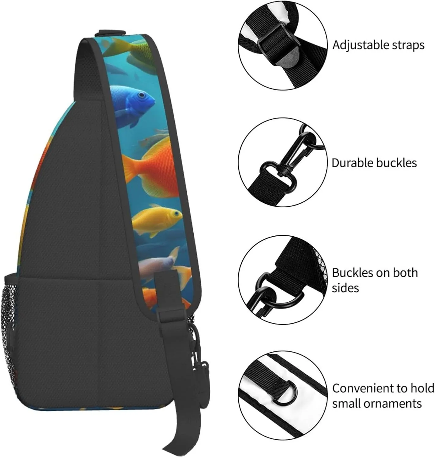 Cute Rabbits Shoulder Bag Crossbody Backpack Chest Bag Lightweight Sling Daypackstravel Hiking Cycling For Men Women