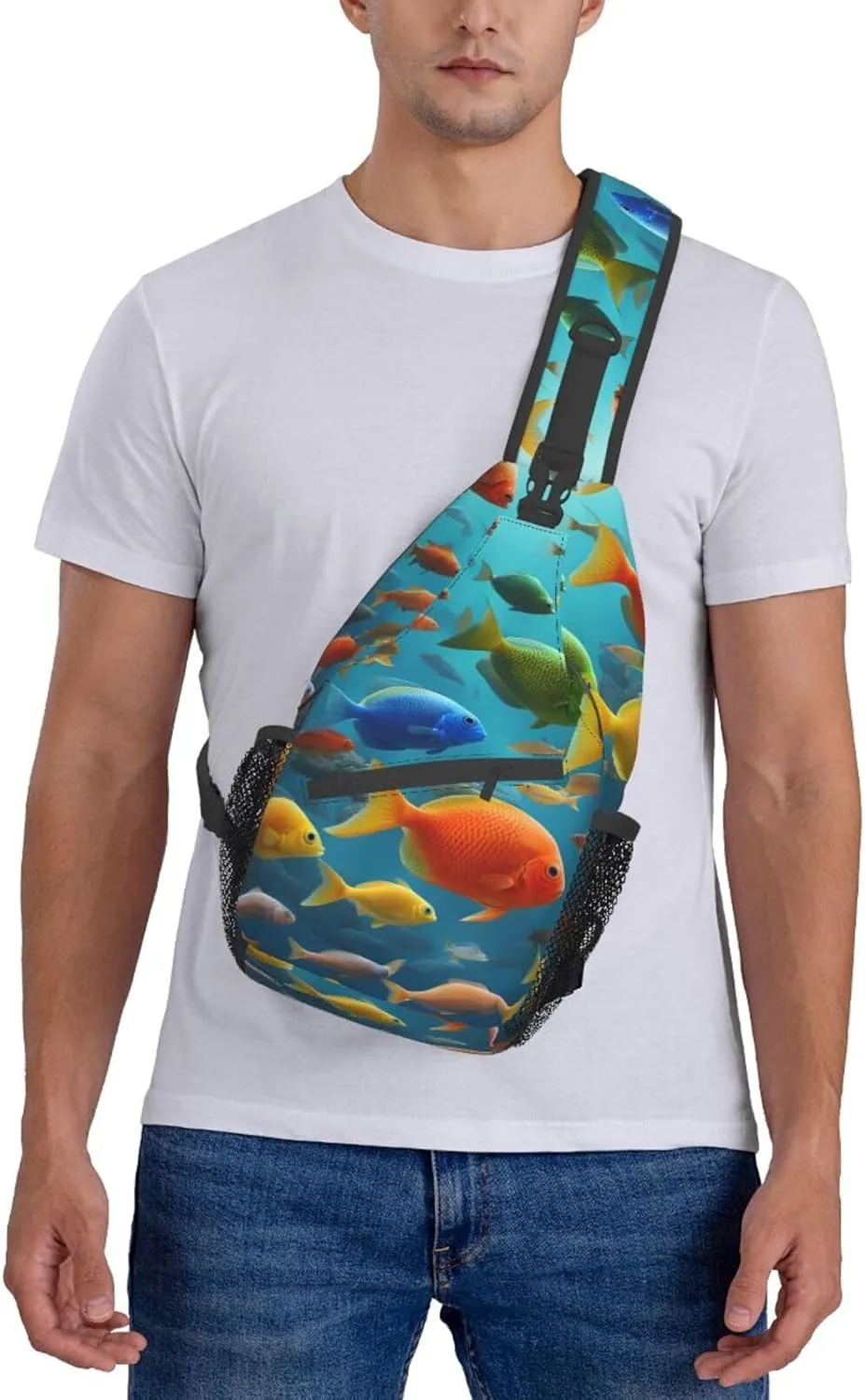 Cute Rabbits Shoulder Bag Crossbody Backpack Chest Bag Lightweight Sling Daypackstravel Hiking Cycling For Men Women