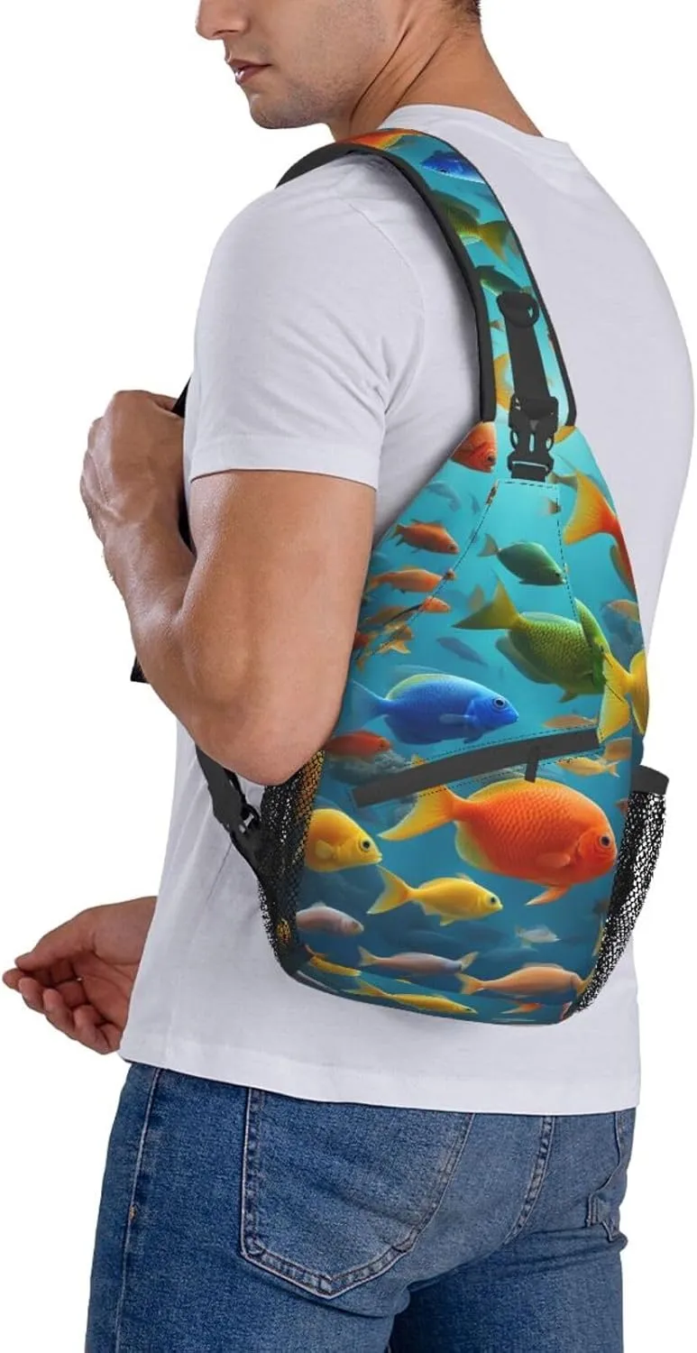 Cute Rabbits Shoulder Bag Crossbody Backpack Chest Bag Lightweight Sling Daypackstravel Hiking Cycling For Men Women