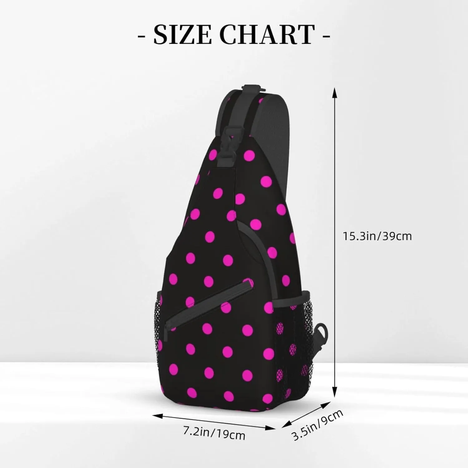 Cute Red White Polka Dots Crossbody Sling Backpack Sling Bag Travel Hiking Chest Bag Daypack for Women Men