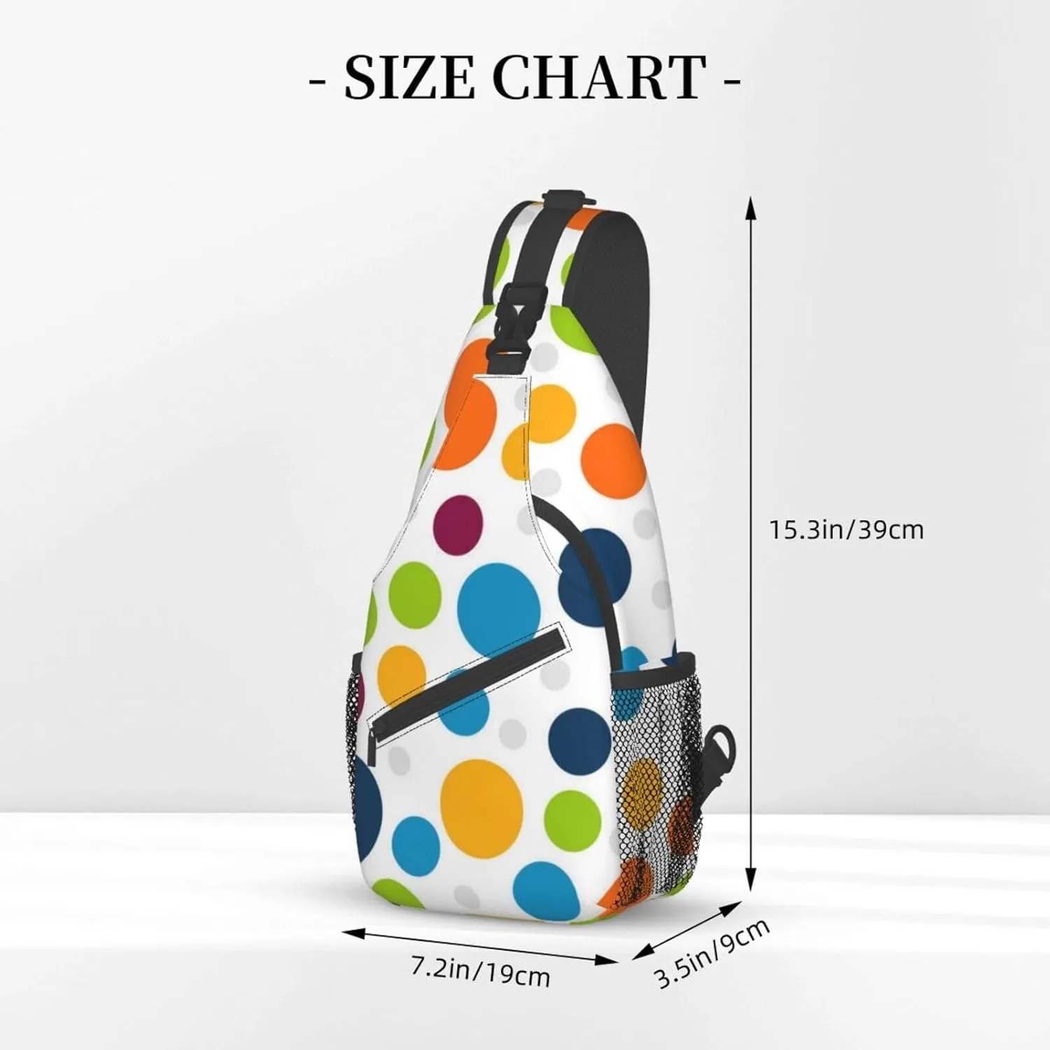 Cute Red White Polka Dots Crossbody Sling Backpack Sling Bag Travel Hiking Chest Bag Daypack for Women Men