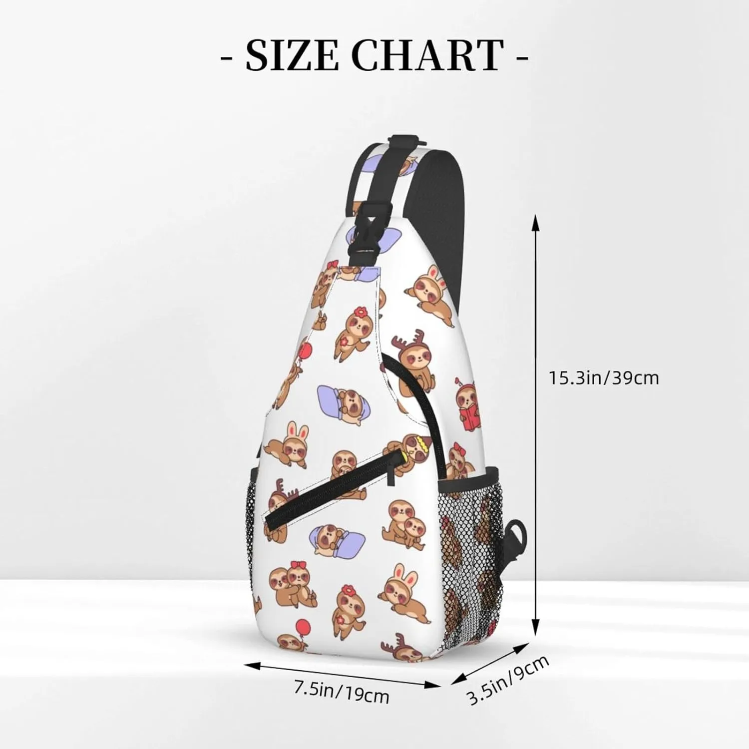 Cute Sloth Crossbody Sling Backpack Sling Bag Adjustable Chest Shoulder Daypack For Women Men