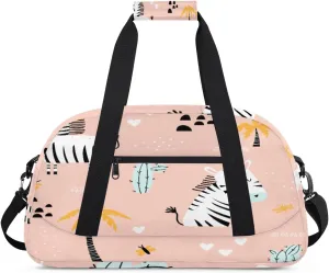 Cute Zebra Gym Duffel Bag for Men Women Coconut Cactus Sports Tote Bag with Adjustable Shoulder Strap for Dance Gymnastics Traveling Outdoor Camping Overnight Stay