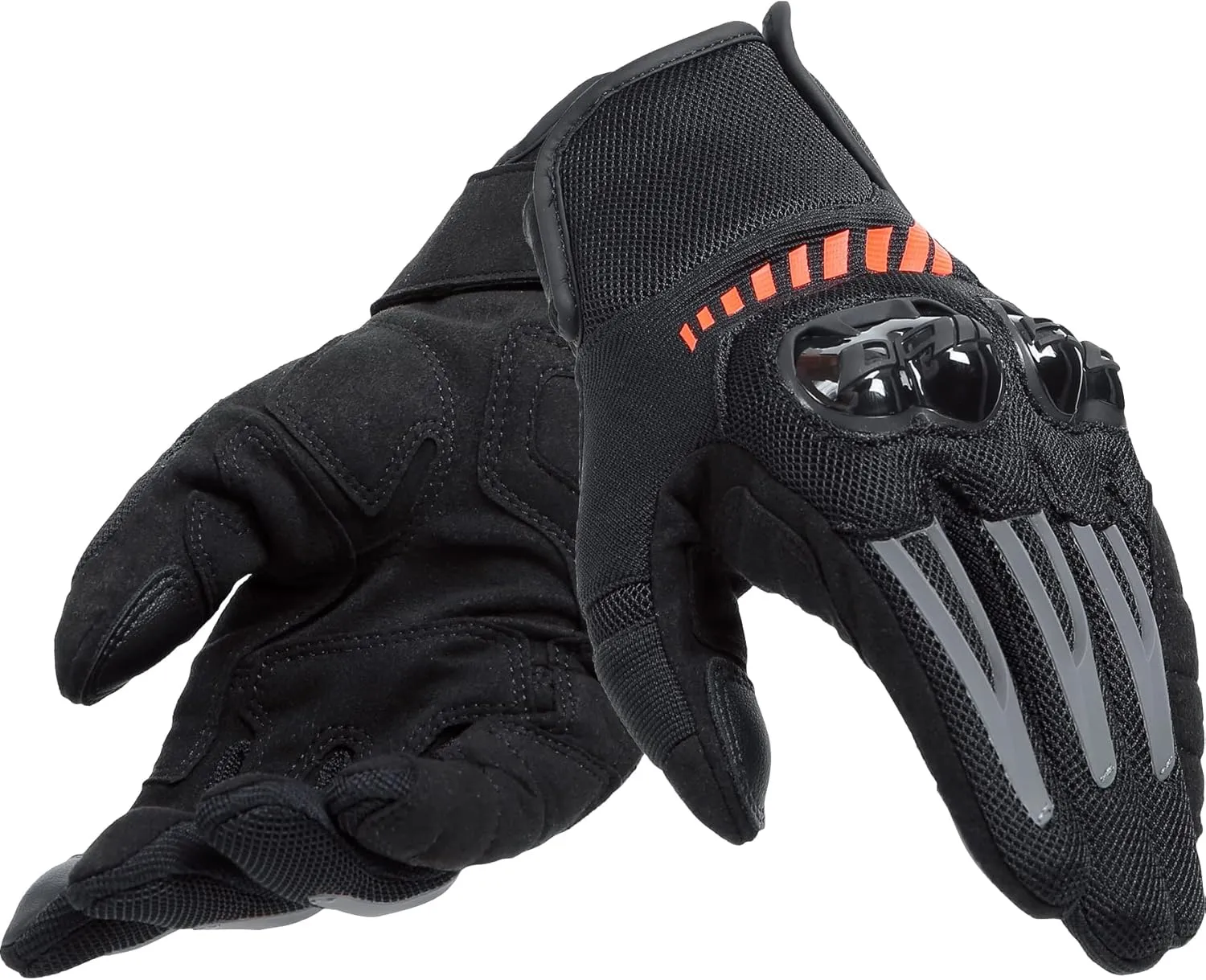 Dainese Mig 3 Air Mens Textile Motorcycle Gloves Black/Red Fluo LG