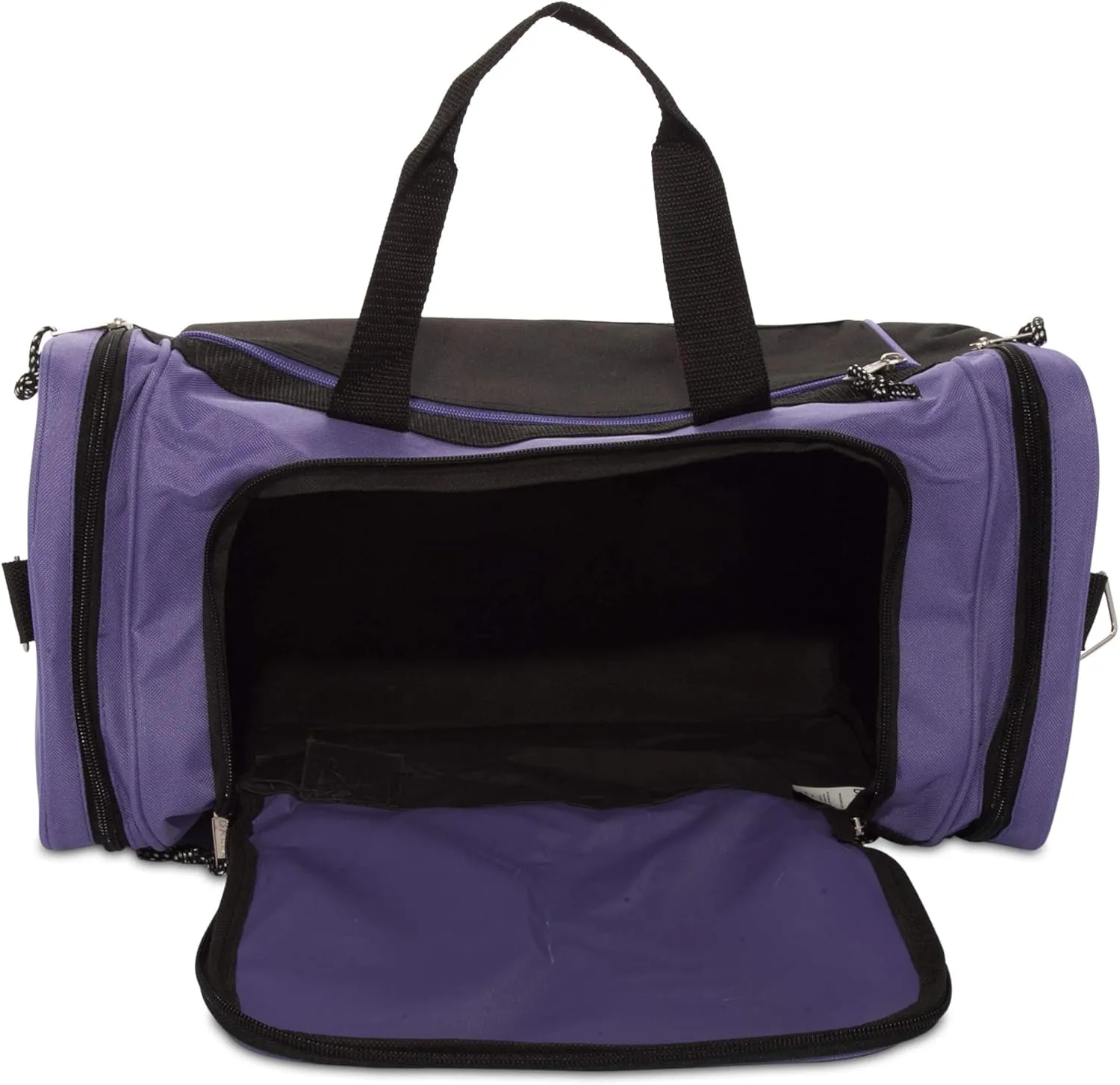 DALIX 21" Blank Sports Duffle Bag Gym Bag Travel Duffel with Adjustable Strap in Purple