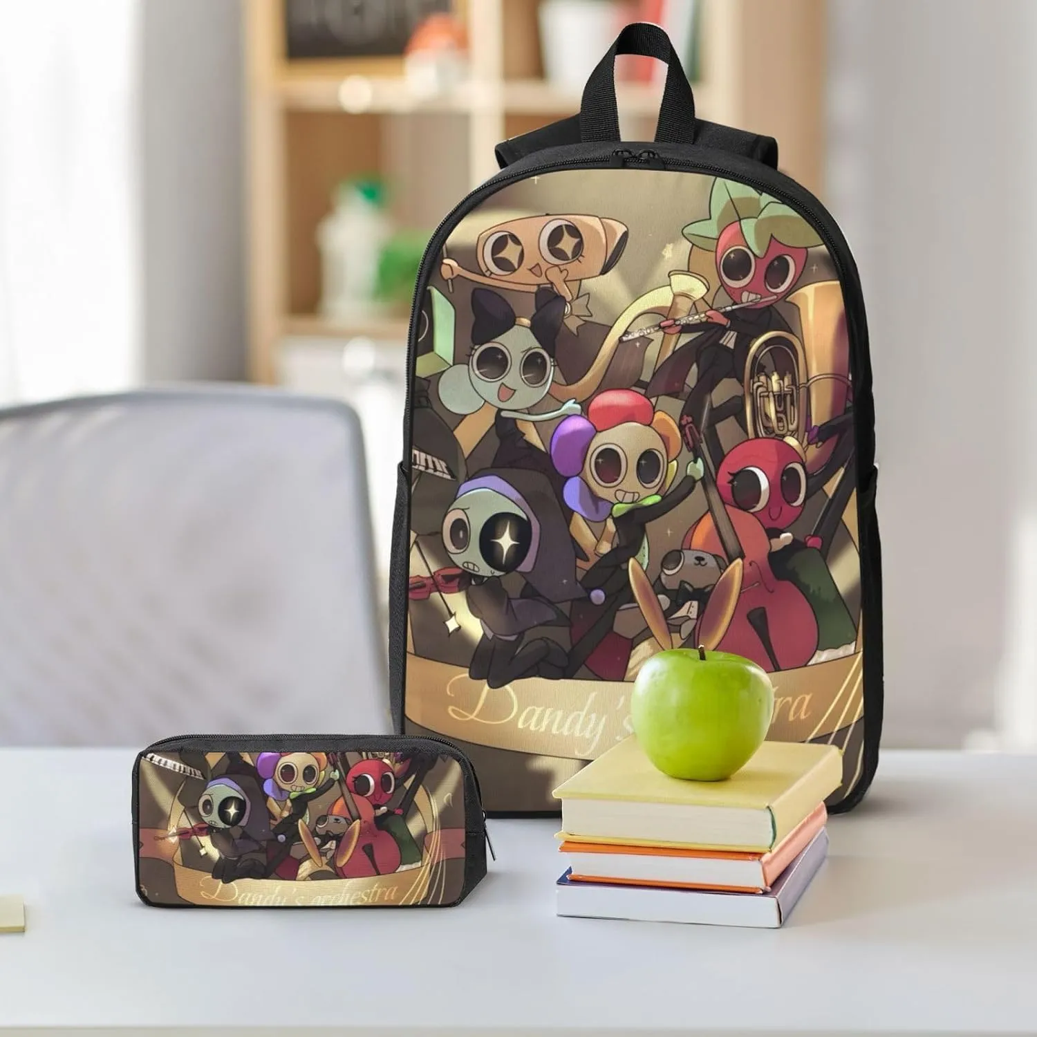 Dandys World Backpack Cartoon Print Cute Daily Multi-Purpose Backpack, 3set