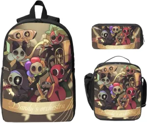 Dandys World Backpack Cartoon Print Cute Daily Multi-Purpose Backpack, 3set