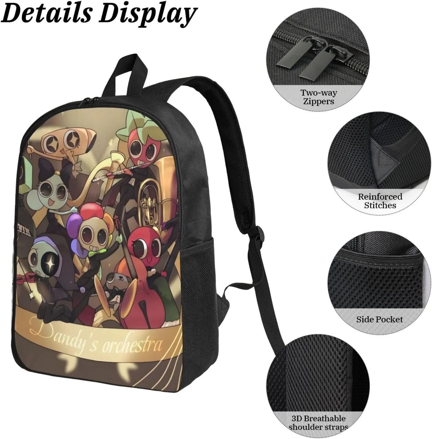 Dandys World Backpack Cartoon Print Cute Daily Multi-Purpose Backpack, 3set