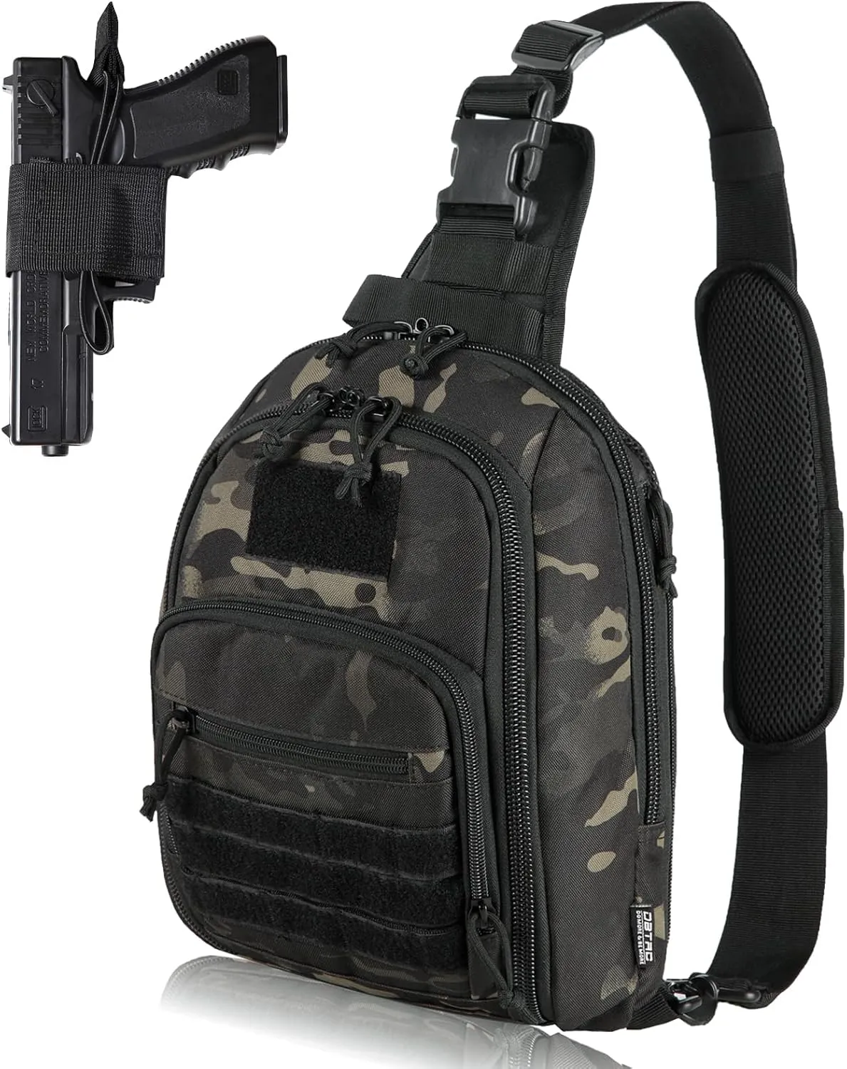 DBTAC Tactical Sling Bag | 8L Military Shoulder Chest Pack for Full Size Concealed Carry, Range, Travel, Outdoor Sports