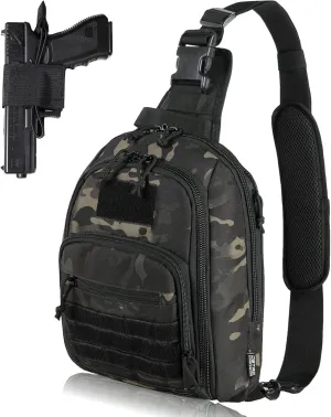 DBTAC Tactical Sling Bag | 8L Military Shoulder Chest Pack for Full Size Concealed Carry, Range, Travel, Outdoor Sports