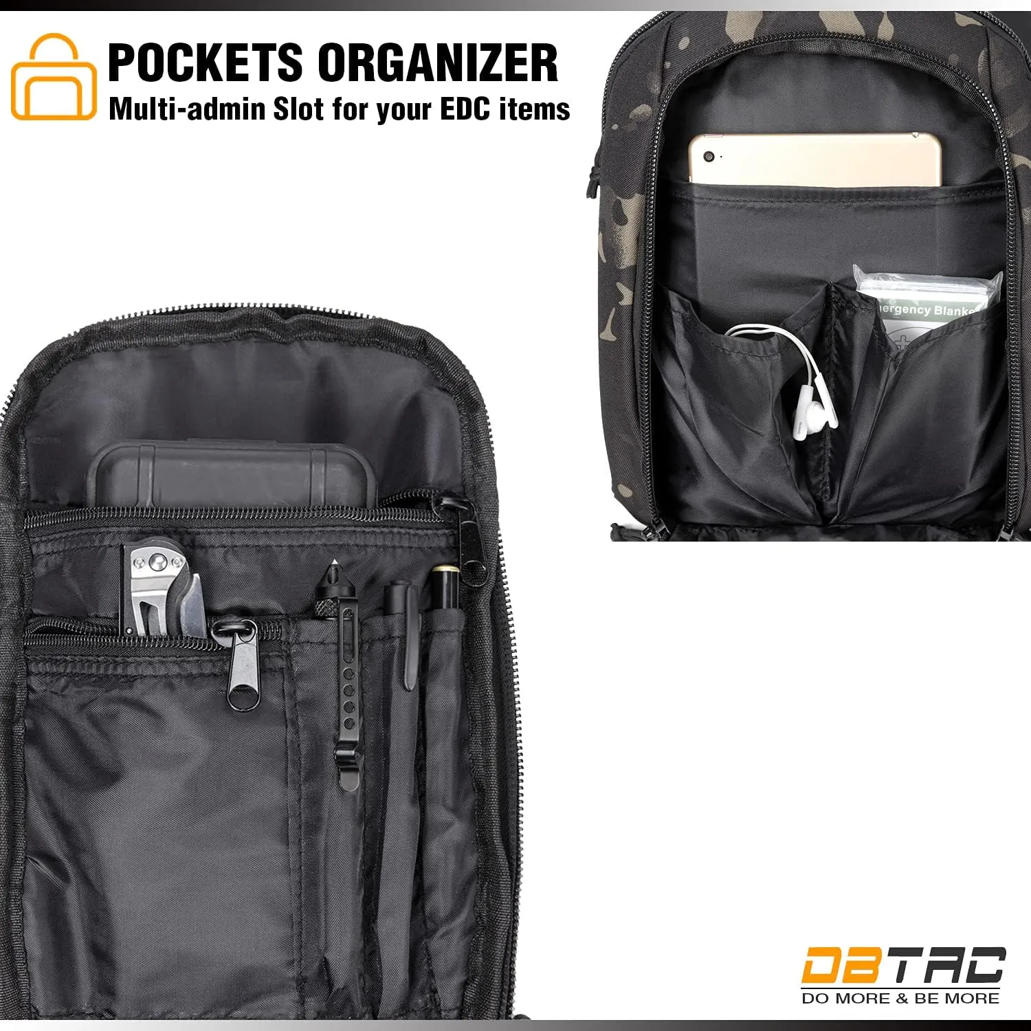 DBTAC Tactical Sling Bag | 8L Military Shoulder Chest Pack for Full Size Concealed Carry, Range, Travel, Outdoor Sports