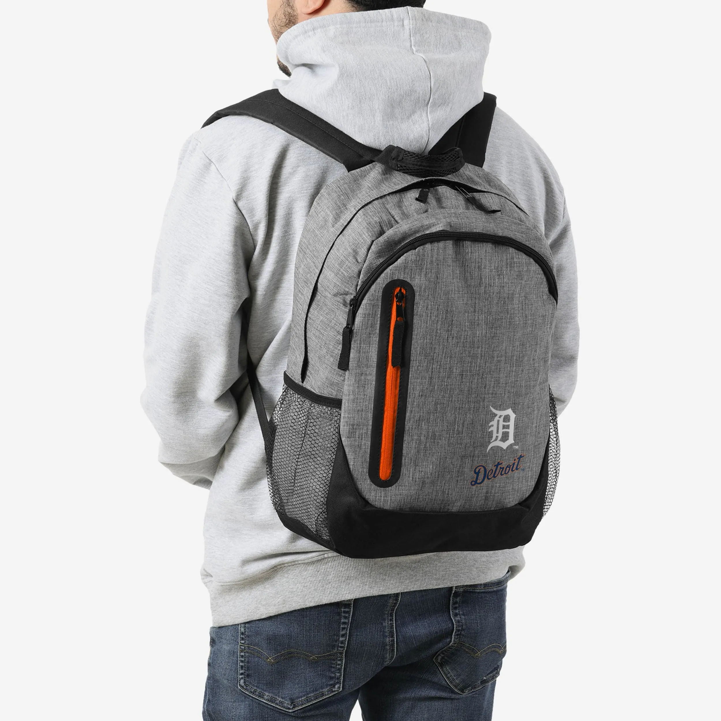 Detroit Tigers Heather Grey Bold Color Backpack