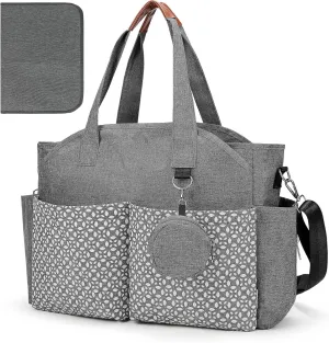 Diaper Bag Tote, Large Diaper Bag with Pacifier Case Travel Diaper Tote for Mom with Changing Station Multifunction