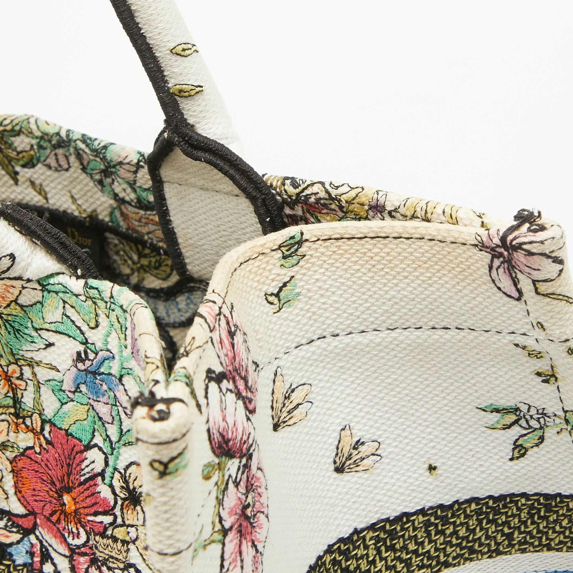 Dior color Embroidered Canvas Medium Book Tote