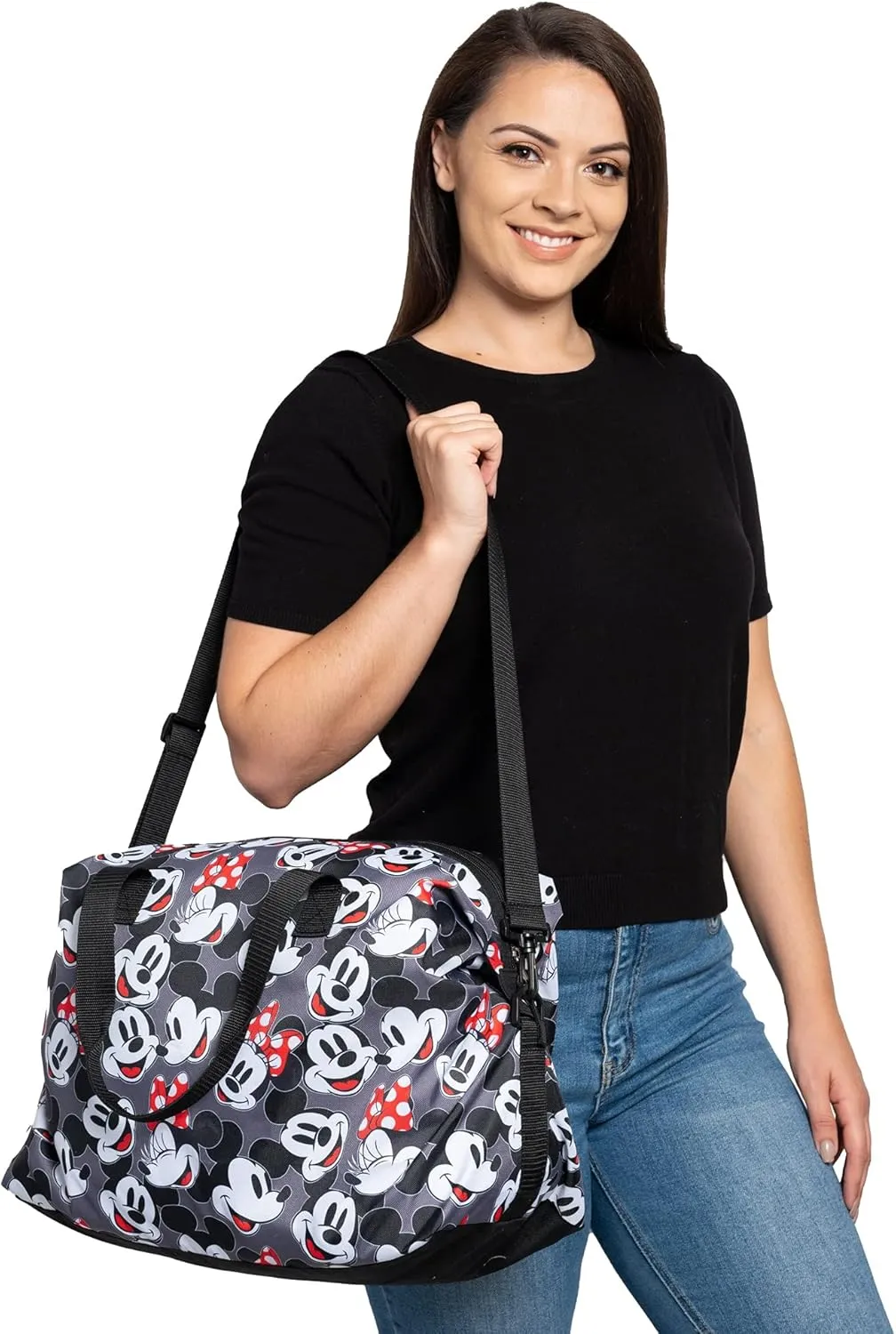 Disney Tote Duffel Bag Mickey Mouse Friends All Over Print Weekender Travel