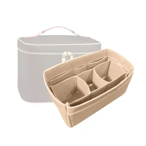 Divitize Premium Bag Organizer for Nice bb Organizer Insert, Handmade Liner Protector Fits Nice Mini Vanity PM Organizer, Nice Makeup Bag Felt Snug Sturdy Fit (Nice BB, Beige)
