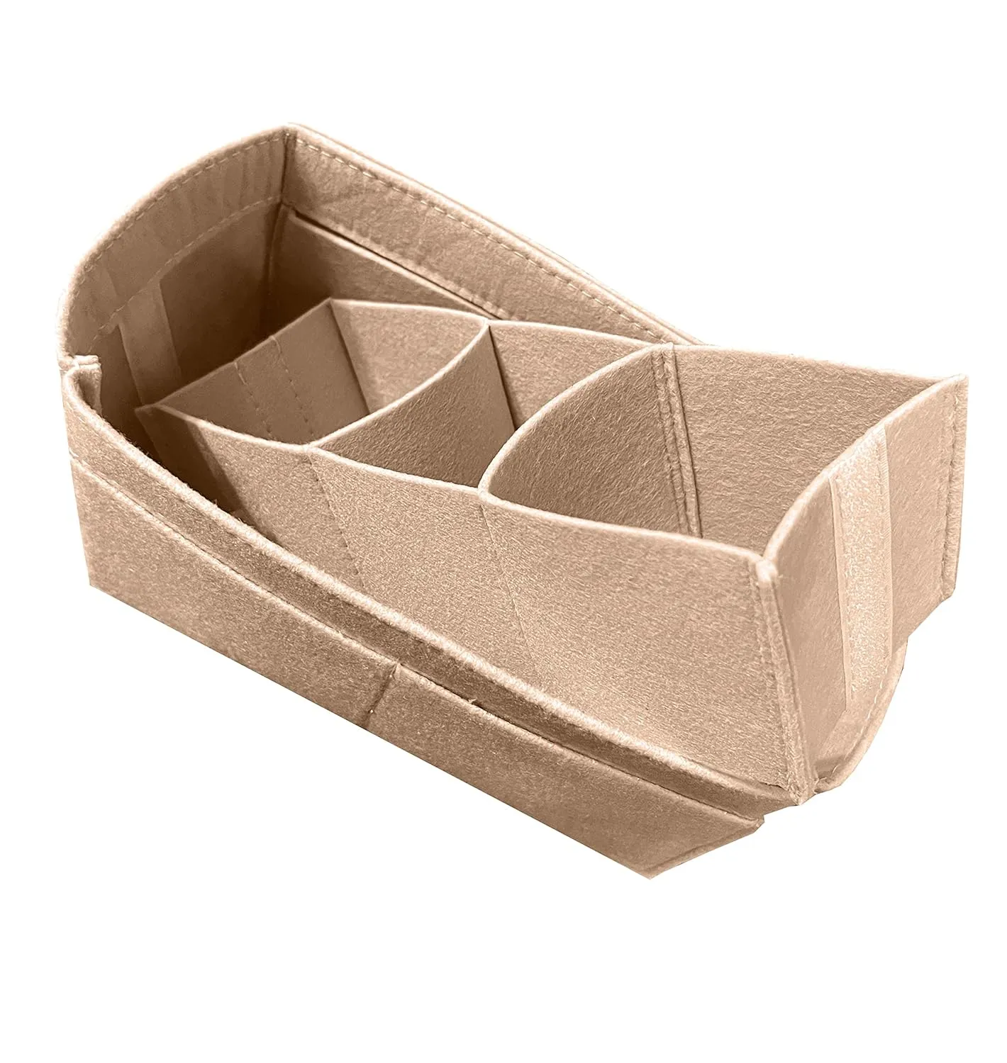 Divitize Premium Bag Organizer for Nice bb Organizer Insert, Handmade Liner Protector Fits Nice Mini Vanity PM Organizer, Nice Makeup Bag Felt Snug Sturdy Fit (Nice BB, Beige)