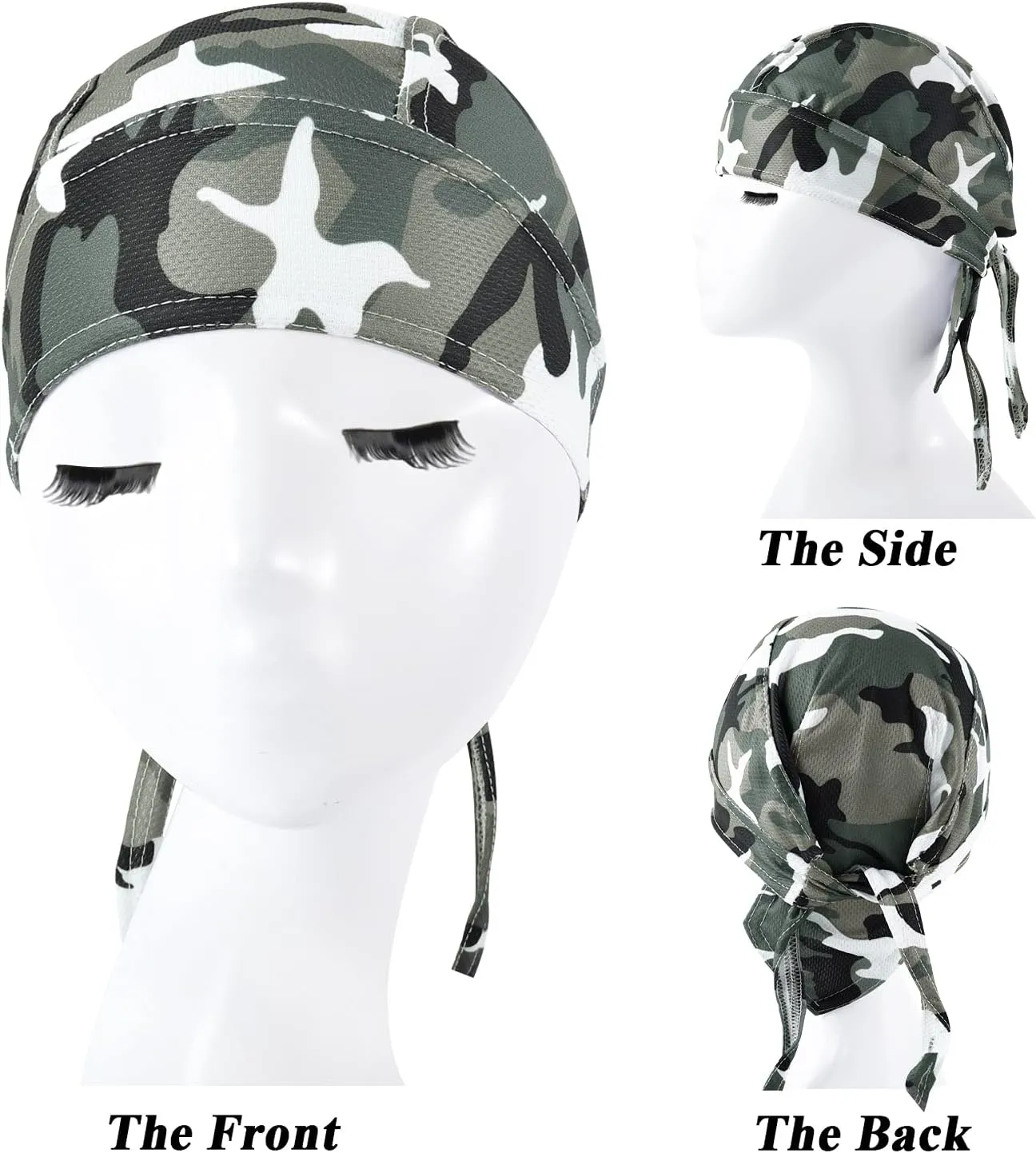 DOCILA 3 Pcs Do Rags for Men Skull Cap Bandana Hat Breathable Helmet Linner Beanie