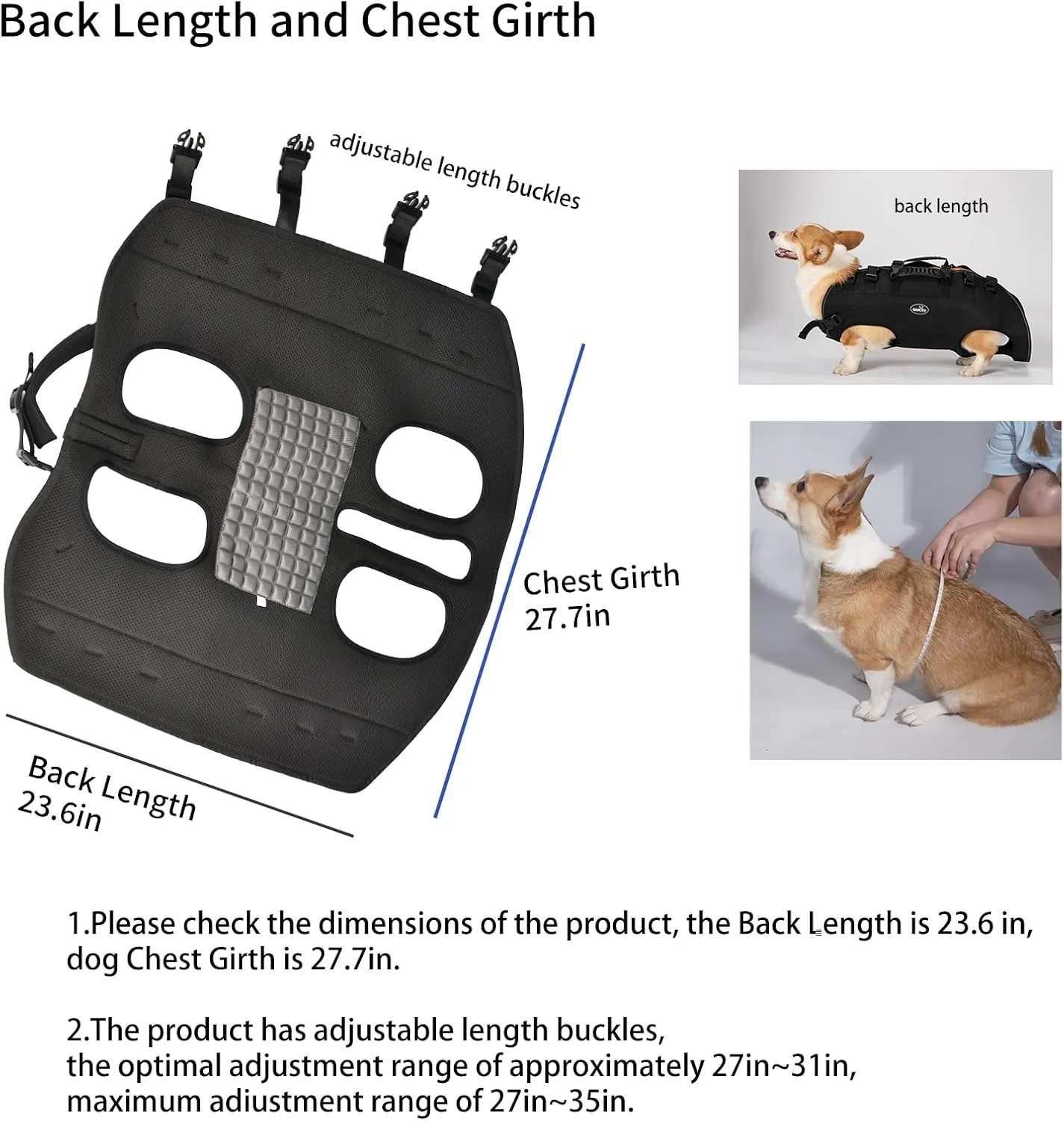 Dog Backpack Carrier for Medium Dogs Emergency Backpack, Old, Disabled, Joint Injuries, Arthritis, Rehabilitation Carrier Nail Trimming, Senior Dogs Up and Down Stairs, Cars(66-88LBS)