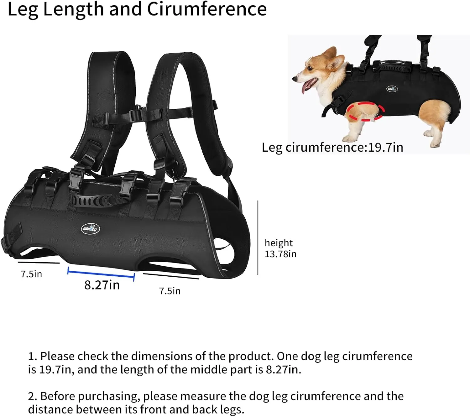 Dog Backpack Carrier for Medium Dogs Emergency Backpack, Old, Disabled, Joint Injuries, Arthritis, Rehabilitation Carrier Nail Trimming, Senior Dogs Up and Down Stairs, Cars(66-88LBS)